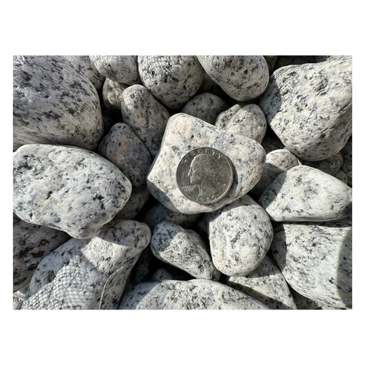 Silver Mist - Tumbled Silver Granite Pebbles