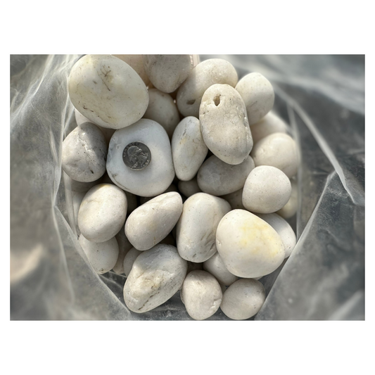 White Pearl - Super Polished White River Rock